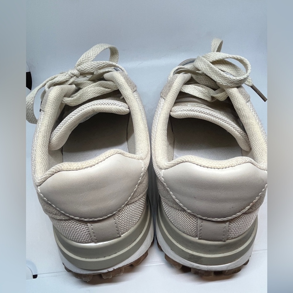 Rachel Zoe Sophie Tan Cream Lace Up Fashion Sneakers US Size 9 - Picture 12 of 13